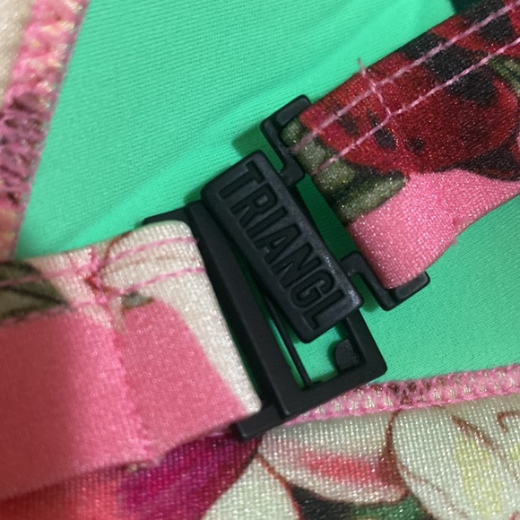 Pink & Green TRIANGL Neoprene Bikini Set - Picture 4 of 5